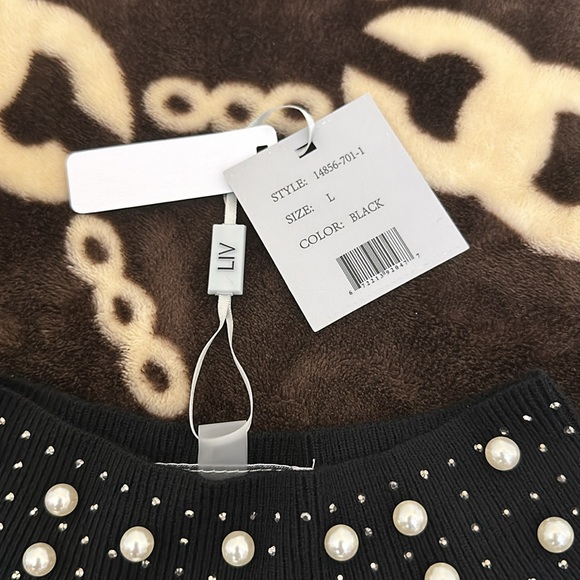🌺🌺NWT LIV PEARL BLACK SWEATER SIZE L - Picture 5 of 10